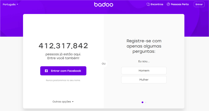 Badoo — passo 1