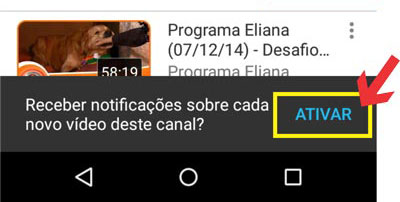 Notificacoes canais favoritos celular — passo 4